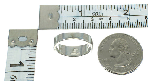 Sterling Silver And Turquoise Southwestern Jewelry Ring Size 7-3/4 WX79876